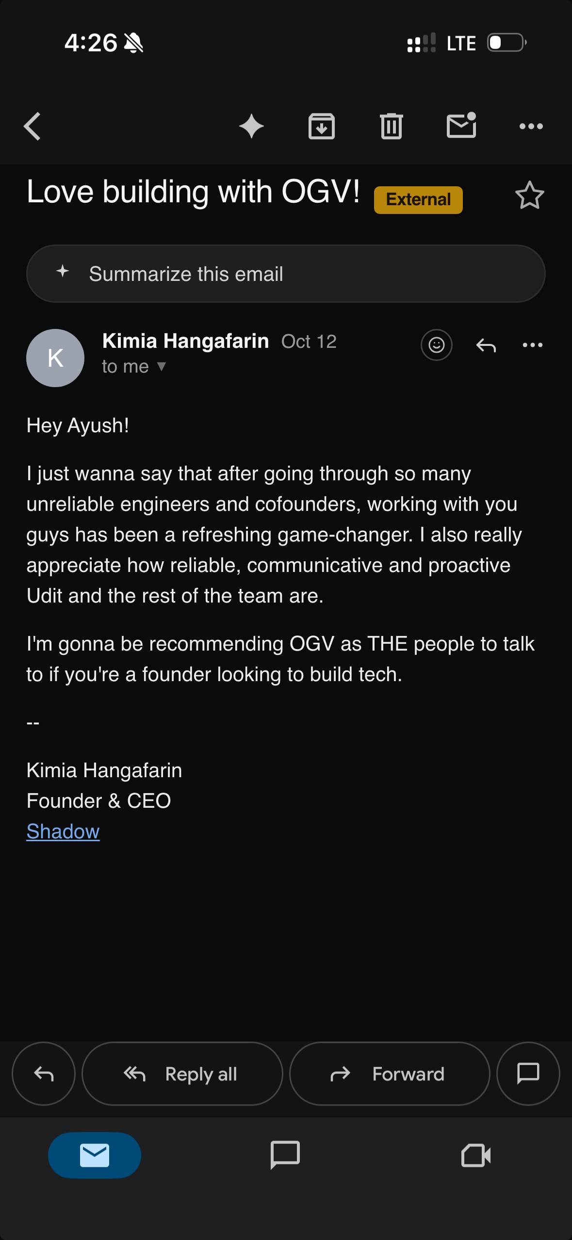 Kimia Hangafarin — Shadow